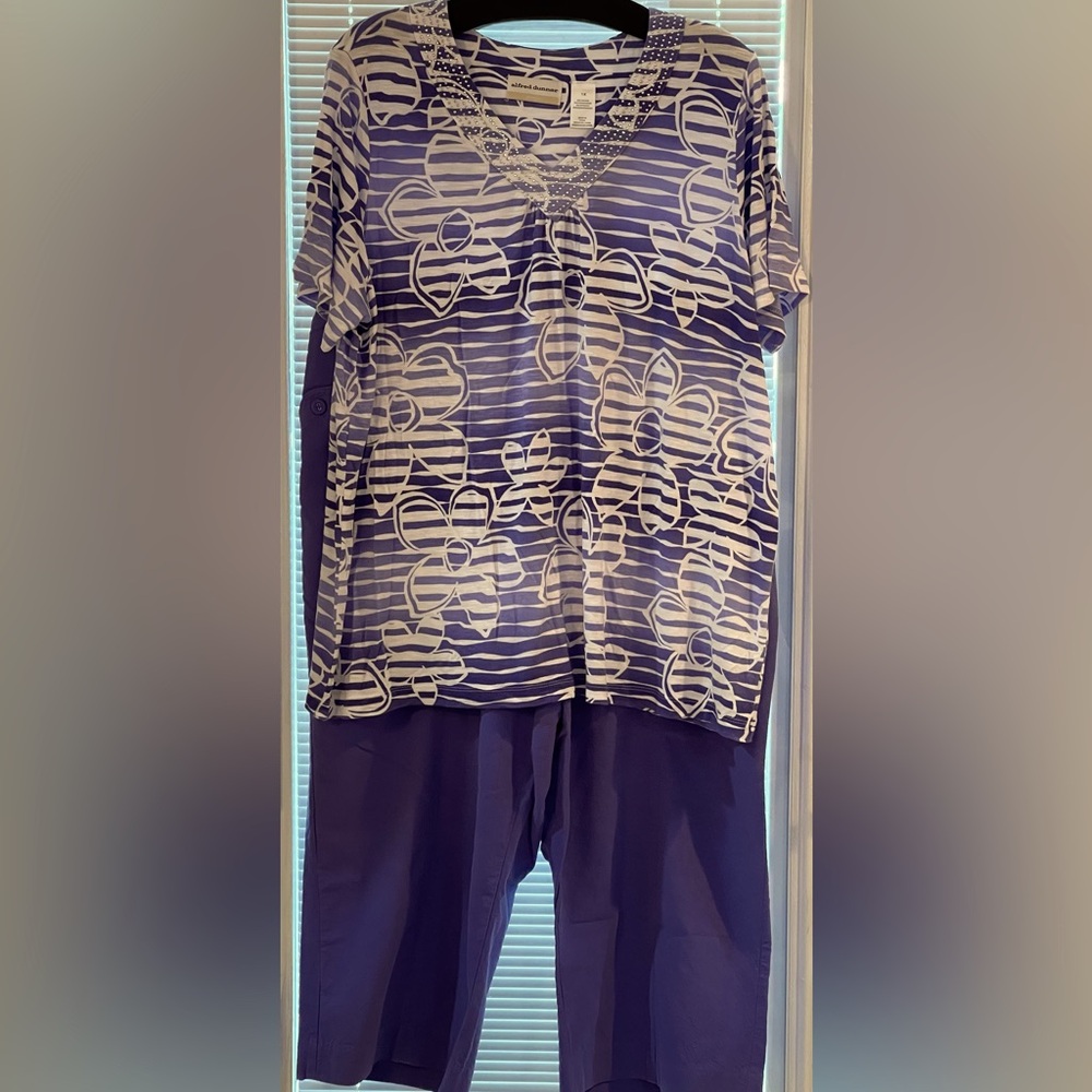 $20 FOR 2-PIECE SET
Alfred Dunner Casual Top & Capri Pants  NWOT 1X/20W